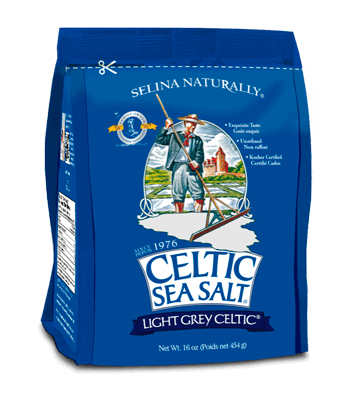 Keltisk havsalt, grovmalt og uraffinert, i 454 g pose fra OPTIFY