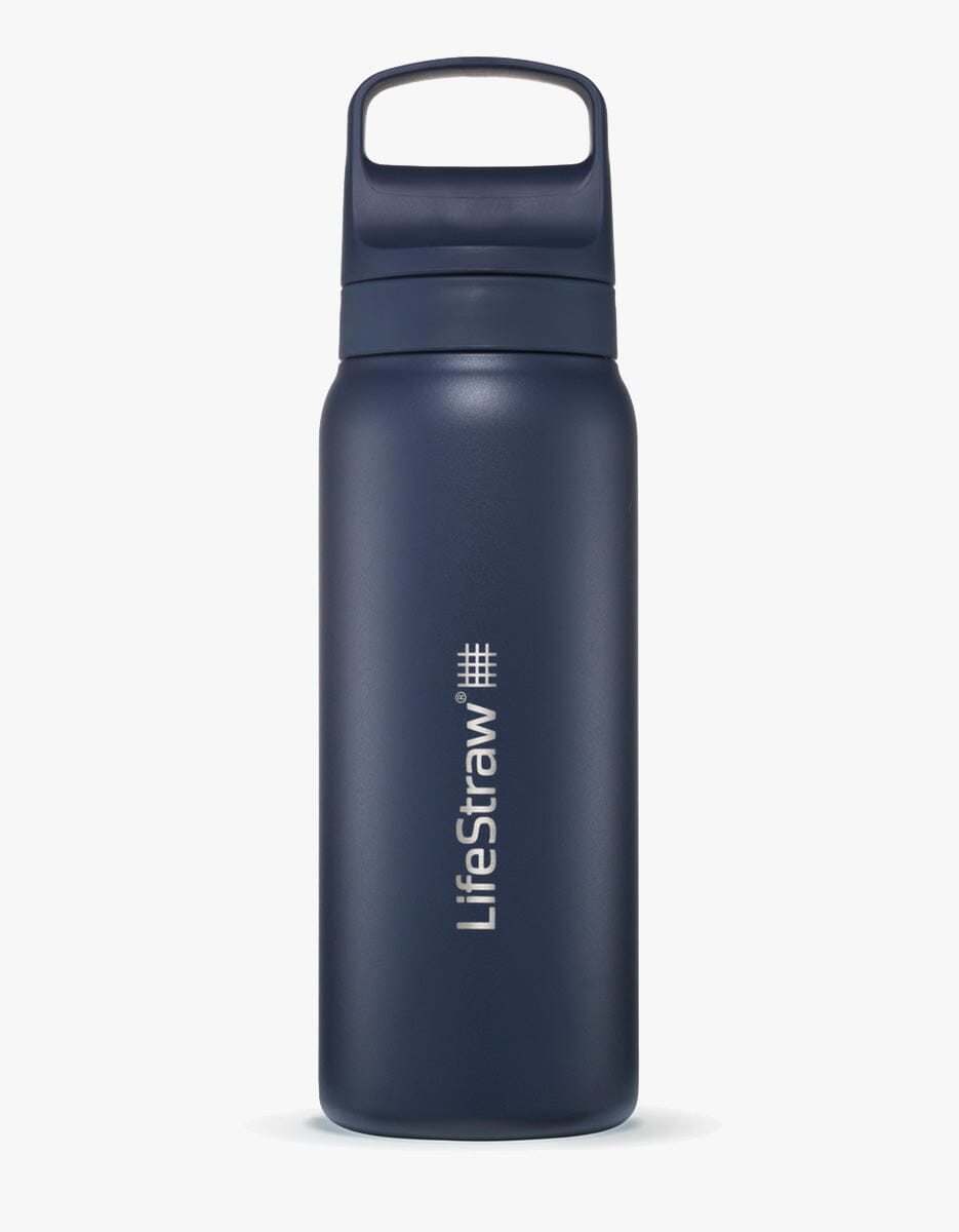 LifeStraw Go filterflaske i blå rustfritt stål, 0,7 liter, fra OPTIFY