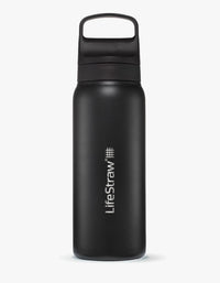 LifeStraw Go filterflaske i svart rustfritt stål, 0,7 liter, fra OPTIFY